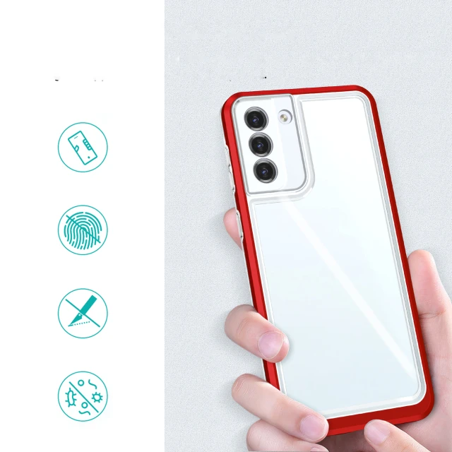 Чохол HRT Clear 3in1 Case для Samsung Galaxy S22 Plus Transparent Red (9145576243015)
