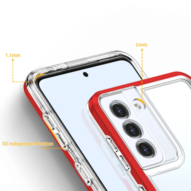 Чохол HRT Clear 3in1 Case для Samsung Galaxy S22 Plus Transparent Red (9145576243015)