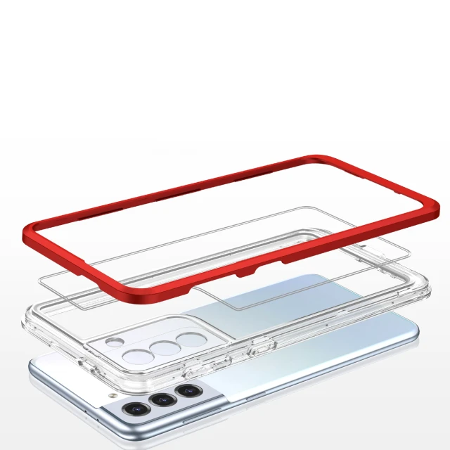 Чохол HRT Clear 3in1 Case для Samsung Galaxy S22 Plus Transparent Red (9145576243015)