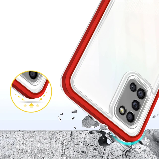 Чехол HRT Clear 3in1 Case для Samsung Galaxy A03s Transparent Red (9145576243077)