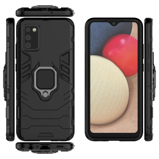 Чохол HRT Ring Armor для Samsung Galaxy A03s Black (9145576245118)