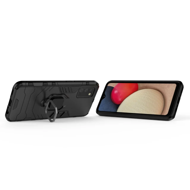 Чохол HRT Ring Armor для Samsung Galaxy A03s Black (9145576245118)