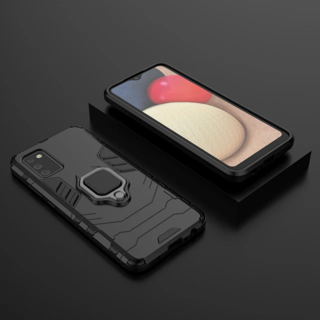 Чохол HRT Ring Armor для Samsung Galaxy A03s Black (9145576245118)