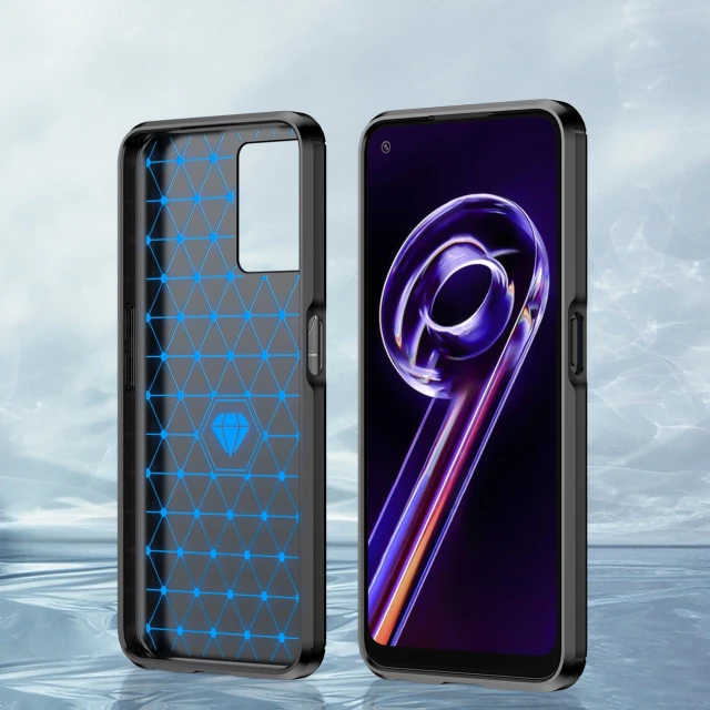 Чехол Hurtel Carbon Case Flexible Cover для Realme 9 Pro Black (9145576249215)