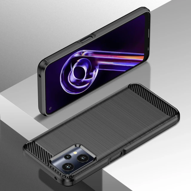 Чехол Hurtel Carbon Case Flexible Cover для Realme 9 Pro Black (9145576249215)