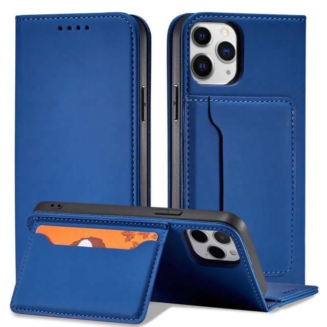 Чехол Hurtel Pouch Card Wallet для iPhone 12 Blue (9145576250754)