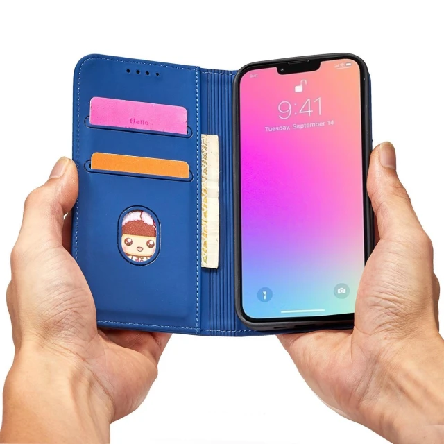 Чохол Hurtel Magnet Card Case для iPhone 13 Pro Blue (9145576250952)