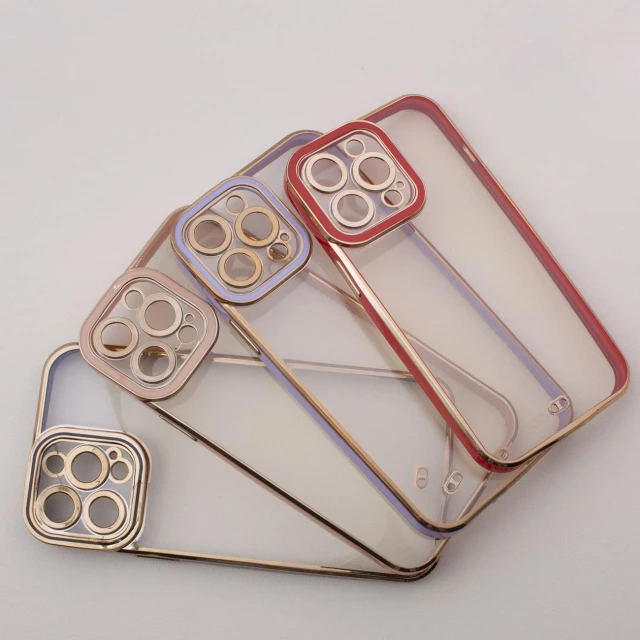 Чохол Hurtel Gold Frame Gel Cover для iPhone 12 Red (9145576252017)