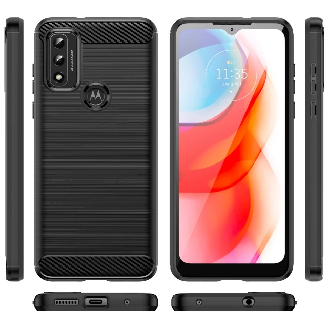 Чохол Hurtel Carbon Case для Motorola Moto G Play 2022 Black (9145576255148)