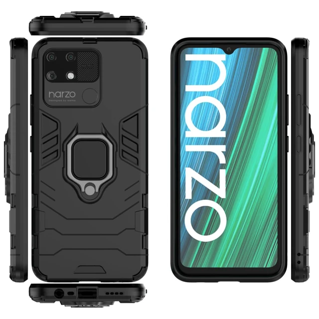 Чохол HRT Ring Armor для Realme Narzo 50A Black (9145576257104)
