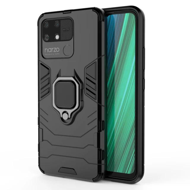 Чохол HRT Ring Armor для Realme Narzo 50A Black (9145576257104)