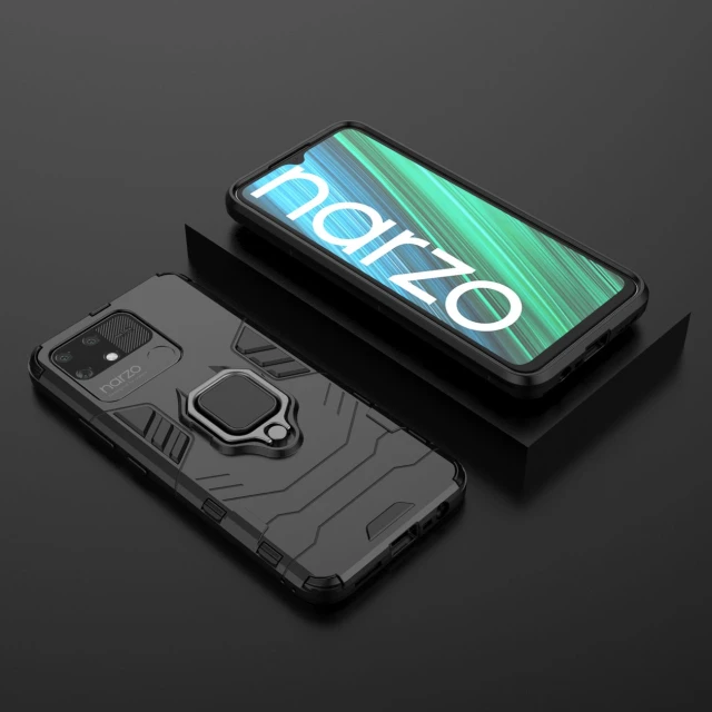 Чохол HRT Ring Armor для Realme Narzo 50A Black (9145576257104)