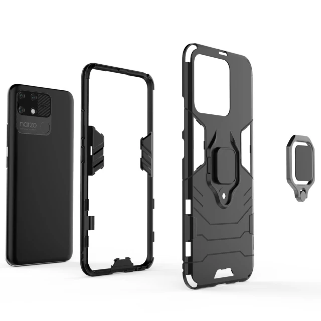 Чохол HRT Ring Armor для Realme Narzo 50A Black (9145576257104)