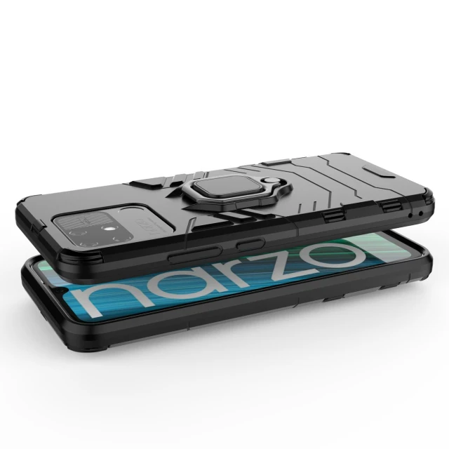Чохол HRT Ring Armor для Realme Narzo 50A Black (9145576257104)