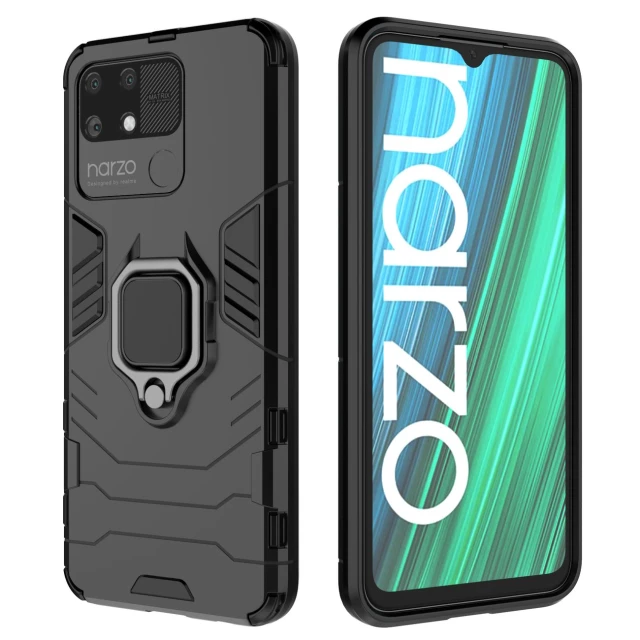 Чохол HRT Ring Armor для Realme Narzo 50A Black (9145576257104)