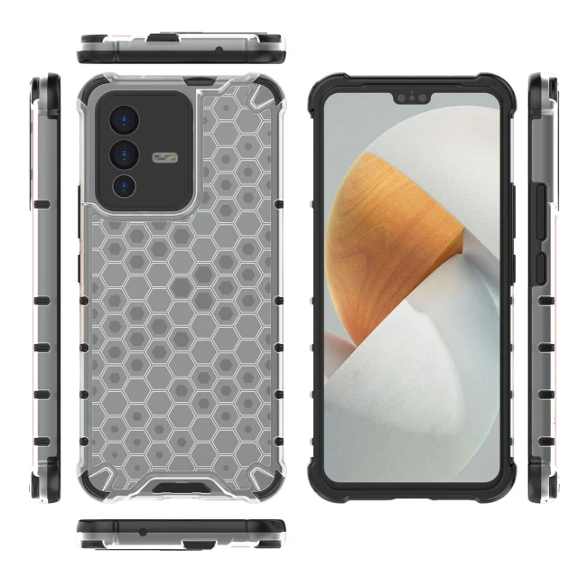 Чехол HRT Honeycomb для Vivo V23 5G Clear (9145576257296)