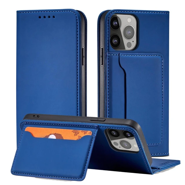 Чохол Hurtel Magnet Card Case для iPhone 14 Pro Max Blue (9145576263457)