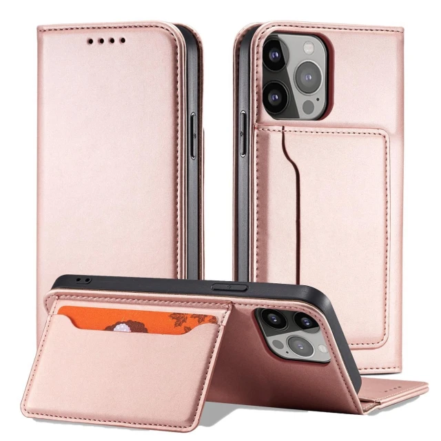 Чехол Hurtel Magnet Card Case для iPhone 14 Pro Max Pink (9145576263471)