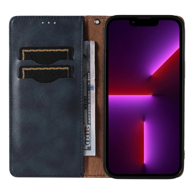 Чохол Hurtel Flip Wallet Mini Lanyard Stand для iPhone 14 Blue (9145576263532)