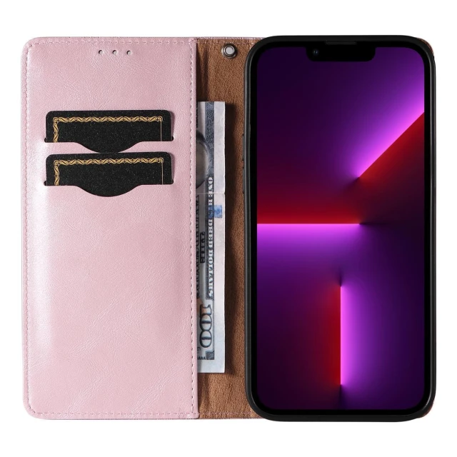 Чохол Hurtel Flip Wallet Mini Lanyard Stand для iPhone 14 Plus Pink (9145576263594)