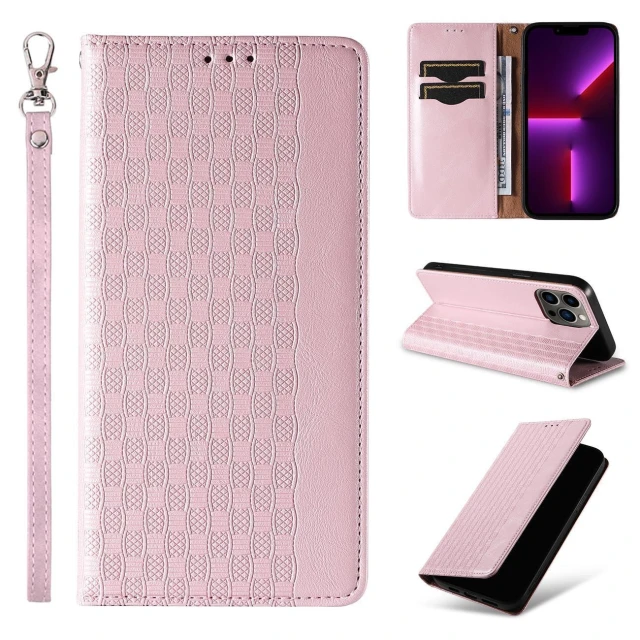 Чохол Hurtel Flip Wallet Mini Lanyard Stand для iPhone 14 Pro Max Pink (9145576263679)