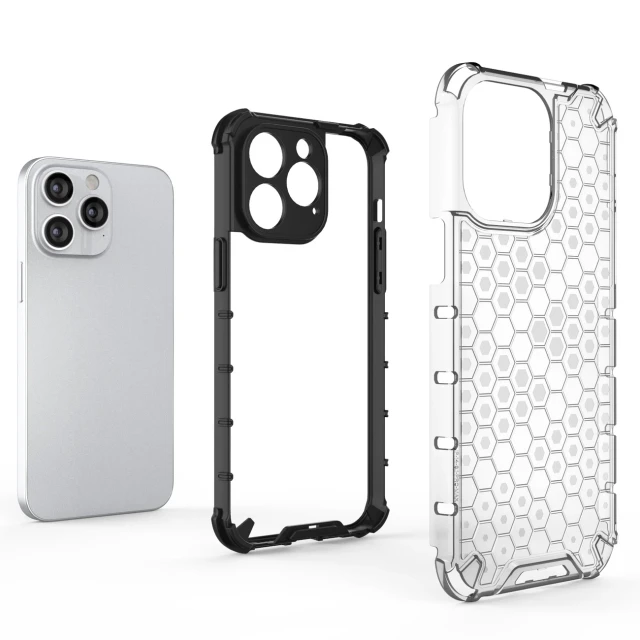 Чохол Hurtel Honeycomb для iPhone 14 Pro Max Black (9145576266175)