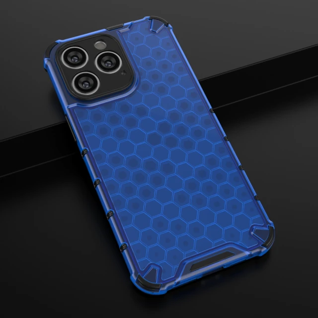 Чохол Hurtel Honeycomb для iPhone 14 Pro Max Blue (9145576266182)