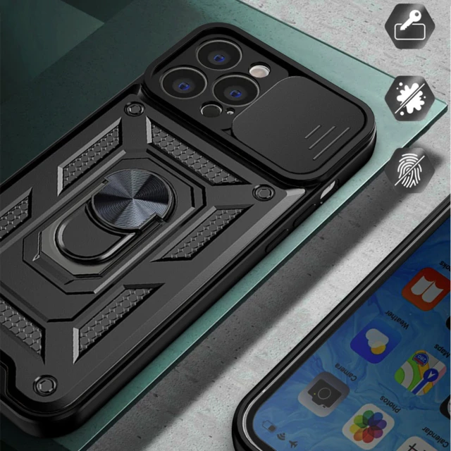 Чохол Hurtel Hybrid Armor Camshield для iPhone 14 Plus Blue (9145576267868)