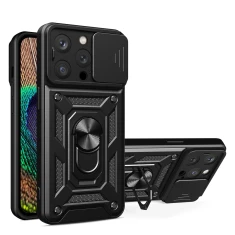 Чохол Hurtel Hybrid Armor Camshield для iPhone 14 Pro Max Black (9145576267912)