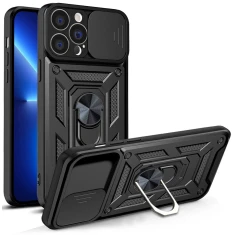 Чохол Hurtel Hybrid Armor Camshield для iPhone 13 Pro Black (9145576267974)