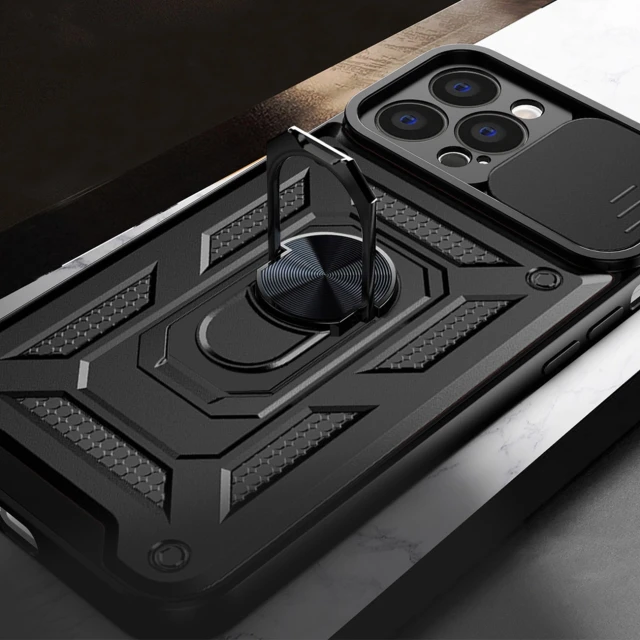 Чохол Hurtel Hybrid Armor Camshield для iPhone 13 Pro Pink (9145576267998)