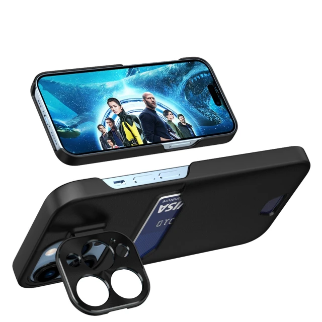 Чохол Hurtel Leather Stand Case для iPhone 14 Black (9145576269664)