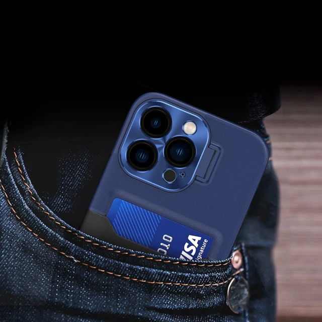 Чохол Hurtel Leather Stand Case для iPhone 14 Pro Blue (9145576269718)