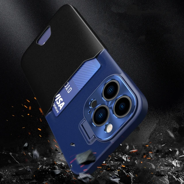 Чохол Hurtel Leather Stand Case для iPhone 14 Pro Blue (9145576269718)