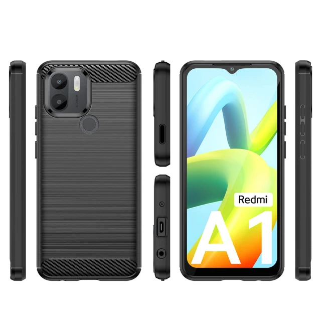 Чохол Hurtel Carbon Case для Xiaomi Redmi A1 Plus Black (9145576271773)