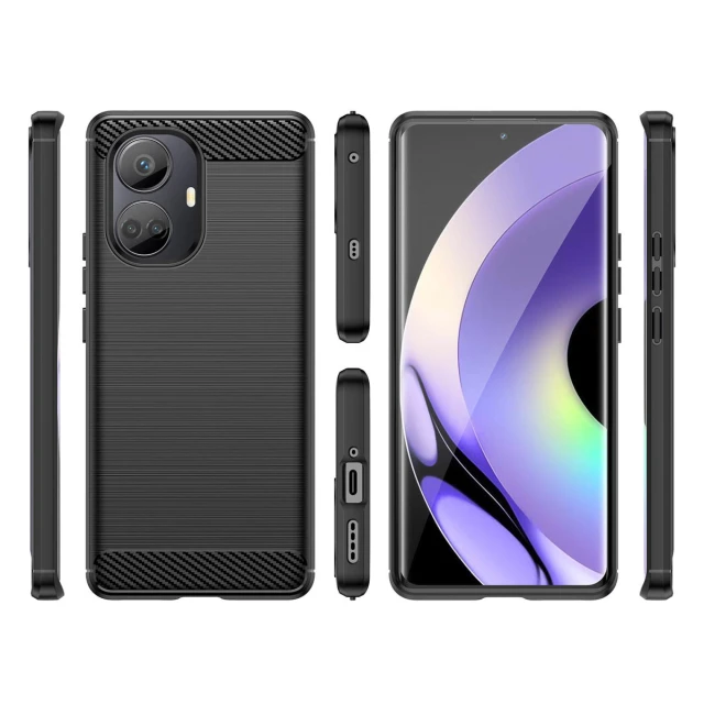 Чохол HRT Carbon Case для Realme 10 Pro Plus Black (9145576271858)