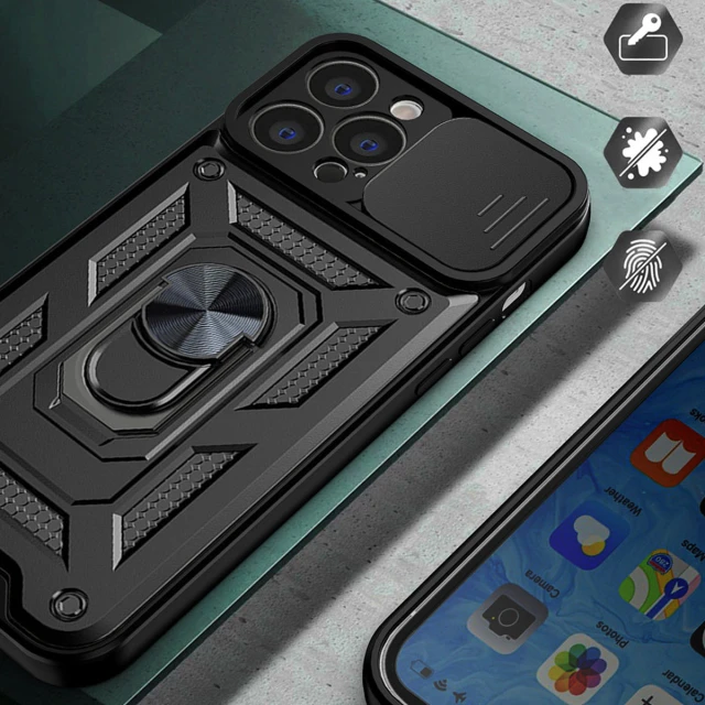 Чохол HRT Hybrid Armor Camshield для Realme 10 Pro Plus Black (9145576272947)
