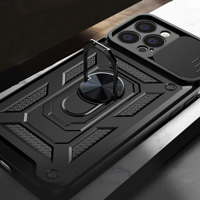 Чохол HRT Hybrid Armor Camshield для Realme 10 Pro Plus Black (9145576272947)