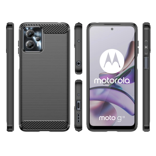 Чохол Hurtel Carbon Case для Motorola Moto G13 Black (9145576274668)