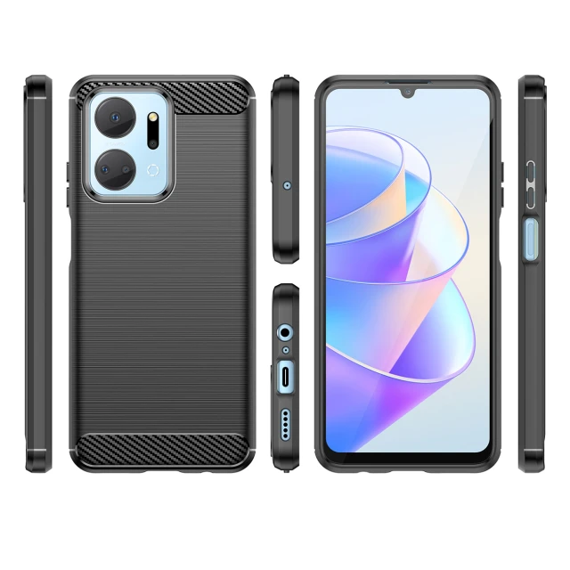 Чохол HRT Carbon Case для Honor Play 40 Plus | X7a Black (9145576275399)