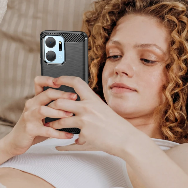 Чохол HRT Carbon Case для Honor Play 40 Plus | X7a Black (9145576275399)