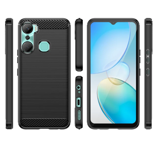 Чохол HRT Carbon Case для Infinix Hot 12 Pro Black (9145576275474)