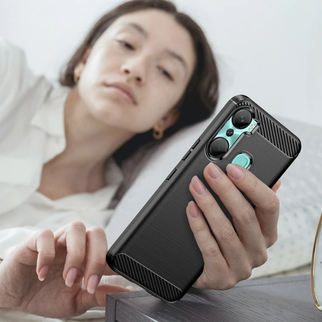 Чохол HRT Carbon Case для Infinix Hot 12 Pro Black (9145576275474)