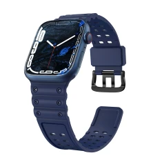 Ремешок Hurtel Triple Protection для Apple Watch Series 9/8/7 41 mm | 6/5/SE 40 mm | 3/2/1 38 mm Navy (9145576276129)