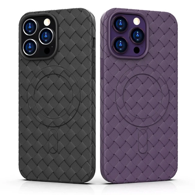 Чохол Hurtel Woven Case для iPhone 15 Pro Max фіолетовий (9145576281369)
