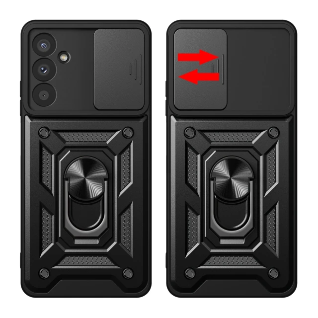 Чохол Hurtel Hybrid Armor Camshield для Samsung Galaxy M14 чорний (9145576282489)