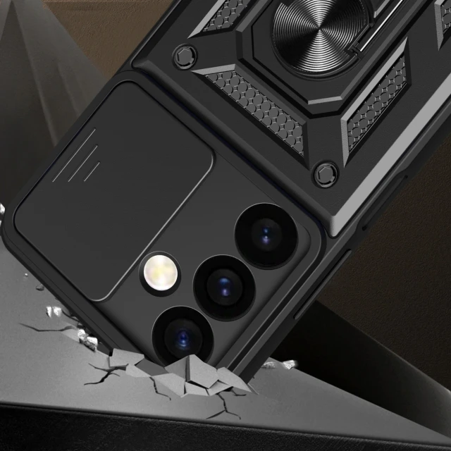 Чохол Hurtel Hybrid Armor Camshield для Samsung Galaxy S24 Plus Black (9145576285084)