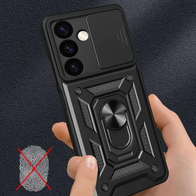 Чохол Hurtel Hybrid Armor Camshield для Samsung Galaxy S24 Plus Black (9145576285084)