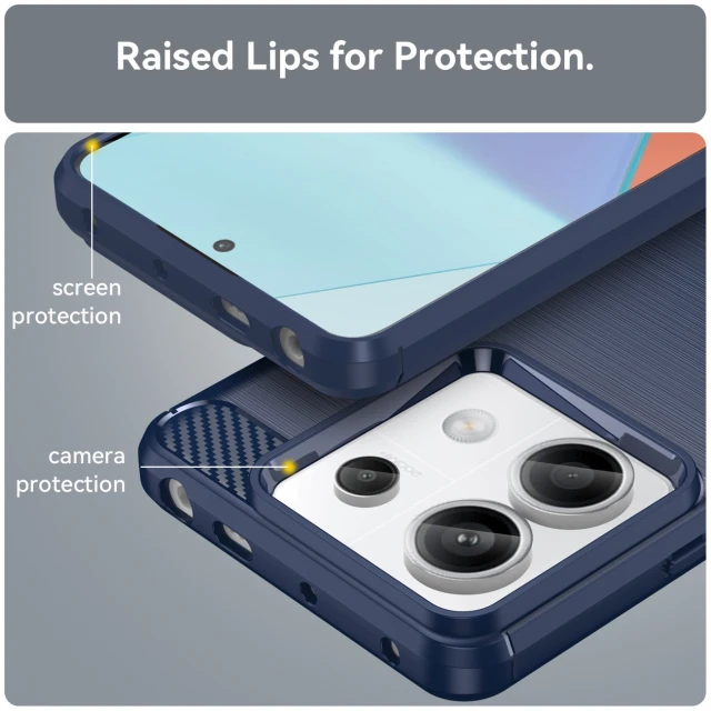 Чохол Hurtel Carbon Case для Xiaomi Redmi Note 13 Pro Blue (Carbon Case Redmi Note 13 Pro - Blue)