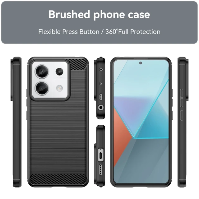 Чохол Hurtel Carbon Case для Xiaomi Redmi Note 13 Pro Plus Black (Carbon Case Redmi Note 13 Pro+ - Black)